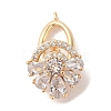 Brass Micro Pave Cubic Zirconia Twister Clasps KK-B100-069G-3