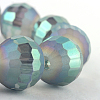 Faceted Round Electroplate Glass Bead Strands EGLA-S130-10mm-04-3