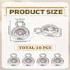 10Pcs Brass Micro Pave Grade AAA Cubic Zirconia Charms ZIRC-LP0001-31P-2