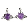 Natural Amethyst with Clear Cubic Zirconia Pendants G-G133-02P-22-1