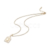 Clear Cubic Zirconia Religion Pendant Necklace NJEW-F307-01D-2
