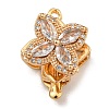 Brass Micro Pave Clear Cubic Zirconia Rotatable Box Clasps KK-U037-31G-2