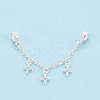 925 Sterling Silver Micro Pave Clear Cubic Zirconia Chain Extenders STER-N016-54S-1