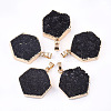 Electroplate Natural Druzy Agate Pendants G-T112-21B-1