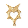 304 Stainless Steel Bat Wings Heart Links Connector Charms X-STAS-S186-13G-1