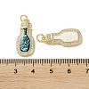 Brass Micro Pave Clear Cubic Zirconia Pendants KK-C045-22G-3