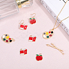 CHGCRAFT 32Pcs 4 Style Zine Alloy Enamel Pendants ENAM-CA0001-50-4