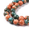 Synthetic Ocean White Jade Round Bead Strands G-M165-8mm-04-4