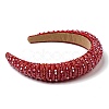 Bling Bling Glass Beaded Hairband OHAR-PW0007-26R-2