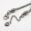 Tarnish Resistant 304 Stainless Steel European Round Snake Chains Bracelets STAS-J015-07-3