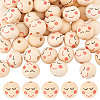 Olycraft 50Pcs Natural Wood European Beads WOOD-OC0003-60-1