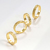 Brass Crushed Ice Pattern Finger Rings FS-WG1F485-05-3