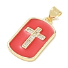 Religion Cross Brass Micro Pave Clear Cubic Zirconia Pendants CU-CBA83A6-03H-G03-2