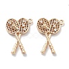 Rack Plating Brass Clear Cubic Zirconia Pendants KK-M102-16G-A-1