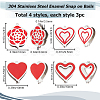 12Pcs 4 Styles 304 Stainless Steel Snap on Bails STAS-BBC0002-78-2