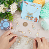 Natural Flower Amazonite & Non-magnetic Synthetic Hematite Pendant Stitch Markers HJEW-AB00516-3
