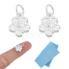 2Pcs 925 Sterling Silver Flower Charms STER-HY0001-23-1