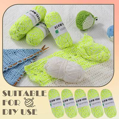 5 Skeins Light Two-Tone Luminous Polyester Yarn OCOR-SZ0002-09A-1