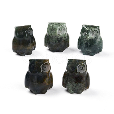 Natural Indian Agate Owl Display Decorations G-N345-04E-1