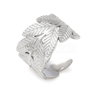 Leaf 304 Stainless Steel Finger Rings Components SA-CBA45D5-15P-1
