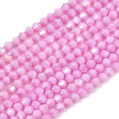 Electroplate Bicone Glass Beads Strands GL-T021-2.5x3mm-16-22-1