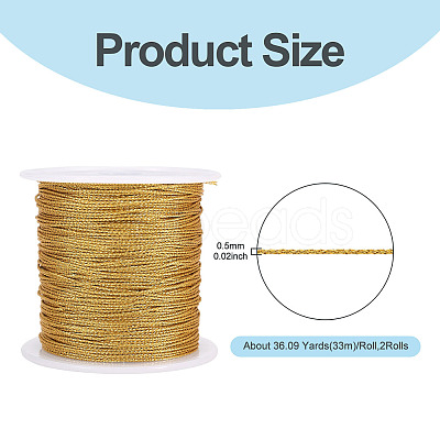 2 Rolls Round PET Metallic Thread MCOR-TADJ0001-01C-01-1