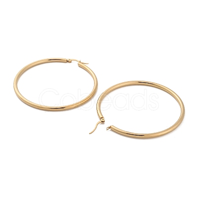 Ring 304 Stainless Steel Hoop Earrings for Women Men EJEW-B049-01I-G-1
