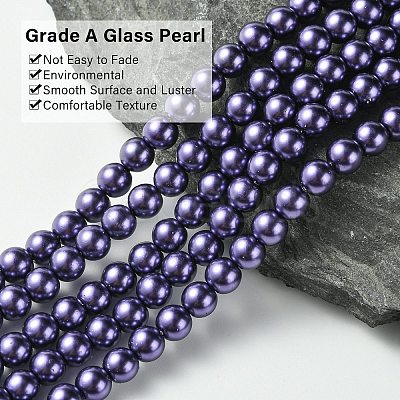 Eco-Friendly Grade A Glass Pearl Beads HY-J002-6mm-HX073-1