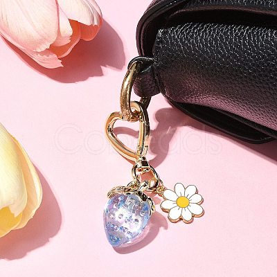 Acrylic Strawberry Pendant Decoration HJEW-SW00120-02-1