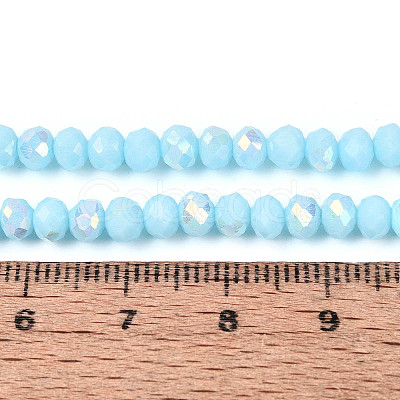 AB Color Plated Opaque Glass Rondelle Beads Strands EGLA-T029-4mm-09I-1