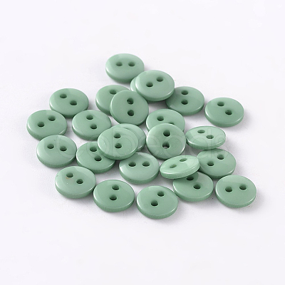 2-Hole Flat Round Resin Sewing Buttons for Costume Design BUTT-E119-20L-12-1