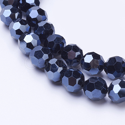 Electroplate Glass Beads Strand EGLA-J042-8mm-F01-1