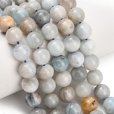 Natural Aquamarine Beads Strands GG-CBA1CAF-A02-10mm-1