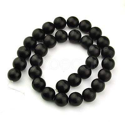 Synthetic Black Stone Beads Strands X-G508-3-1