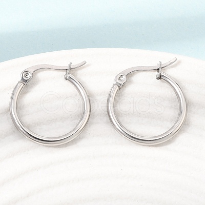 201 Stainless Steel Hoop Earrings SA-CBA4A0D-16P-D-1