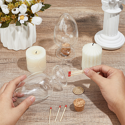 Glass Bell Jars with Cork AJEW-WH0609-726-1
