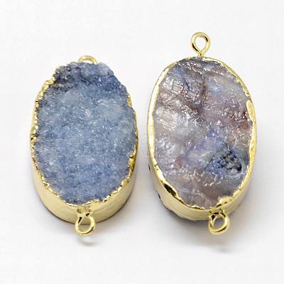 Electroplated Natural & Dyed Druzy Agate Links connectors G-N0168-018C-1