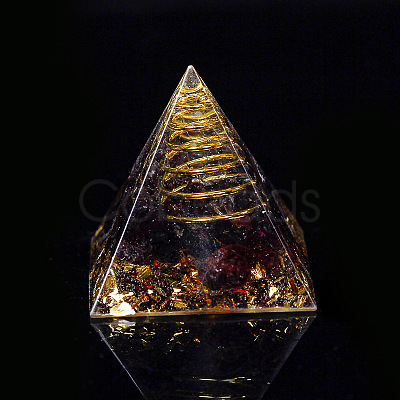Orgonite Pyramid Resin Display Decorations G-PW0005-05K-1