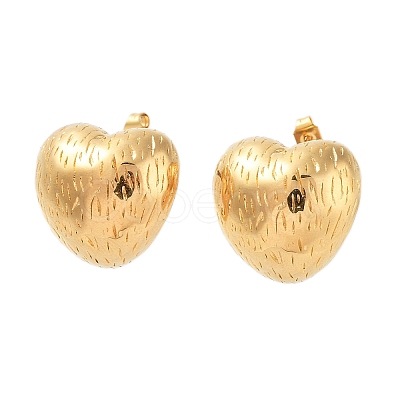 Iron Plating(IP) 304 Stainless Steel Stud Earrings for Women EJEW-D095-02G-1