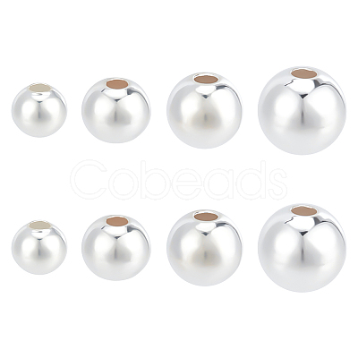 8Pcs 4 Styles 925 Sterling Silver Beads STER-BC0002-13-1