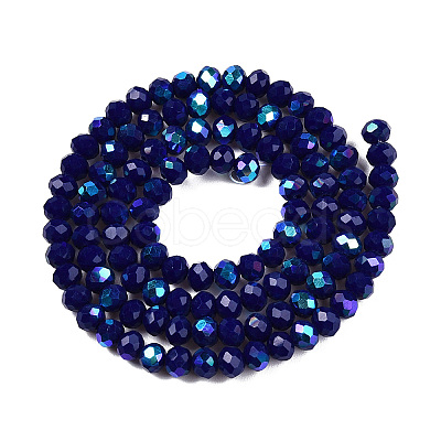 Electroplate Opaque Solid Color Glass Beads Strands EGLA-A044-P4mm-L07-1