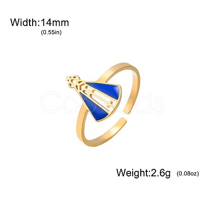 304 Stainless Steel Enamel Cuff Open Rings WG1A863-02-1