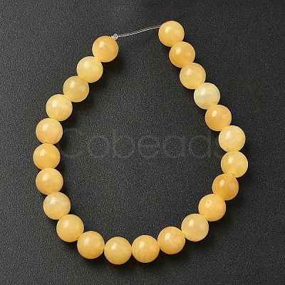 Natural Yellow Jade Bead Strands G-K121-02-8mm-1
