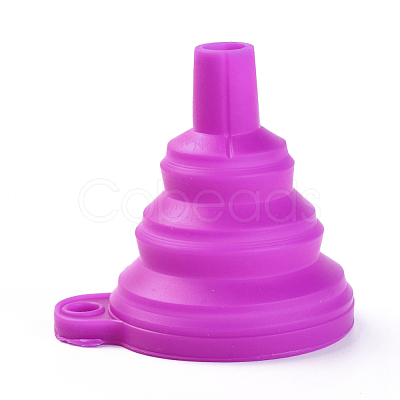 Portable Foldable Silicone Funnel Hopper AJEW-WH0104-40D-1
