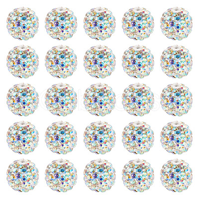 30Pcs Pave Disco Ball Beads RB-TA0001-26C-1