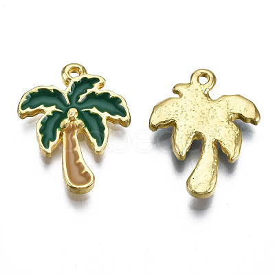 Alloy Enamel Pendants PALLOY-T075-55G-RS-1