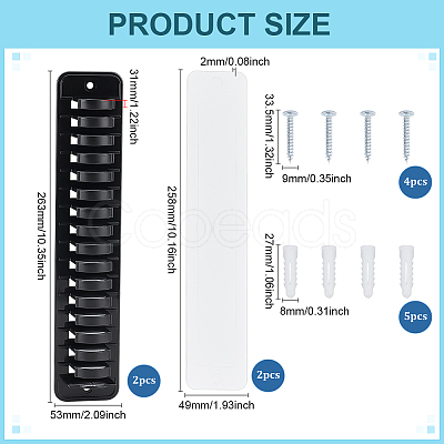 2Pcs PVC Baseball Cap Wall Mounted  Storage Rack AJEW-ME0002-47B-1