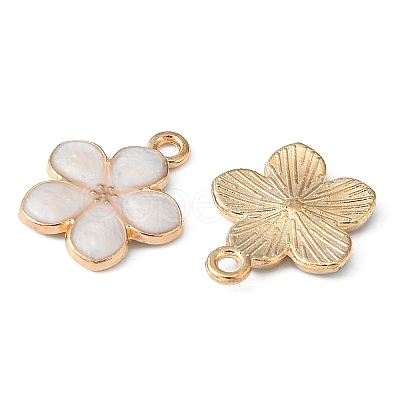 10Pcs Light Gold Plated Alloy Enamel Pendants ENAM-YW0002-15B-1