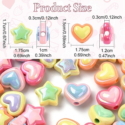 30Pcs 5 Colors Opaque Acrylic Beads SACR-YW0001-88A-1