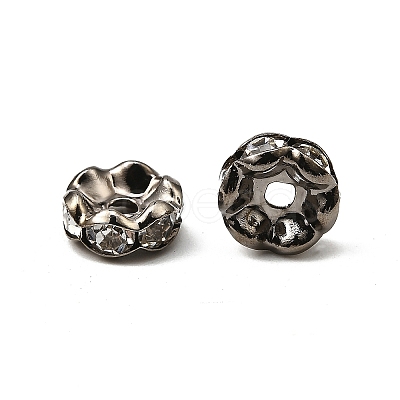 Brass Rhinestone Spacer Beads RB-A014-L8mm-01B-1